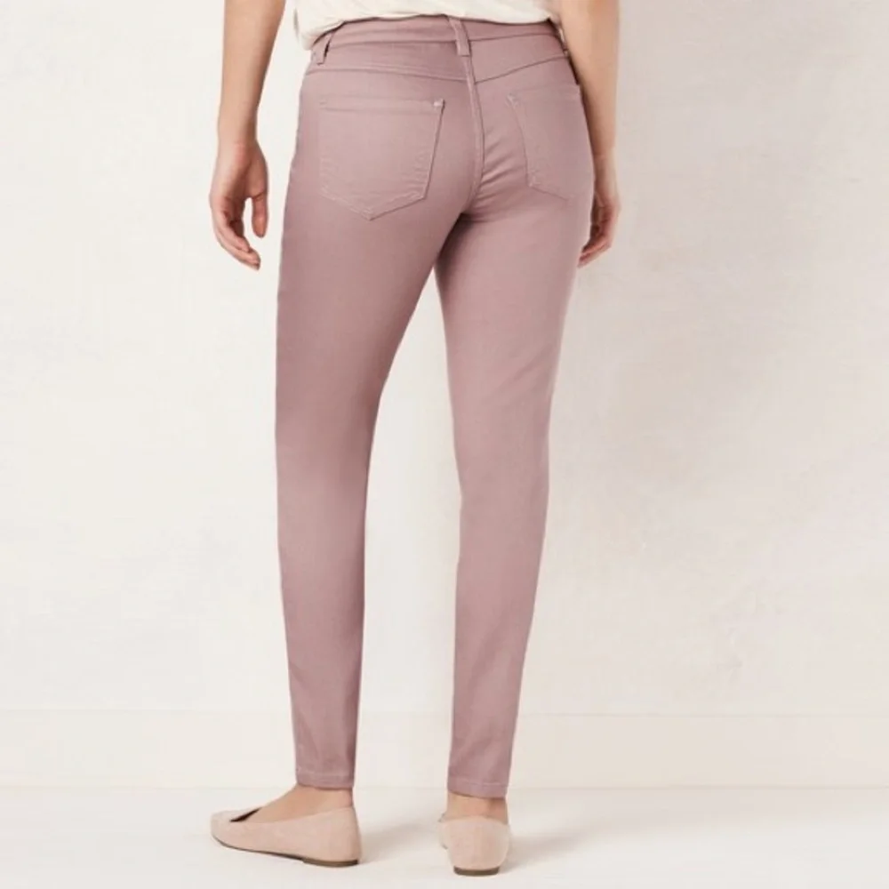 LC Lauren Conrad Burgundy Skinny Jeans Mid Rise Stretch Slim Fit NWT 6